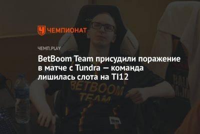 BetBoom Team присудили поражение в матче с Tundra — команда лишилась слота на TI12 - championat.com