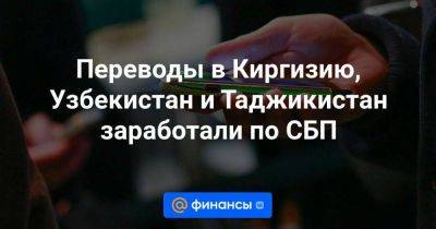 Узбекистан - Переводы в Киргизию, Узбекистан и Таджикистан заработали по СБП - smartmoney.one - Россия - Узбекистан - Киргизия - Таджикистан