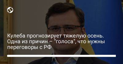 Владимир Зеленский - Дмитрий Кулеба - Кулеба прогнозирует тяжелую осень. Одна из причин – "голоса", что нужны переговоры с РФ - liga.net - Россия - Украина