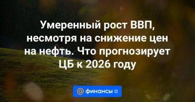 Умеренный рост ВВП, несмотря на снижение цен на нефть. Что прогнозирует ЦБ к 2026 году - smartmoney.one - Россия