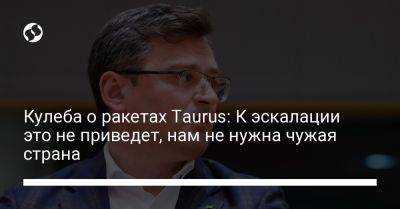 Дмитрий Кулеба - Кулеба о ракетах Taurus: К эскалации это не приведет, нам не нужна чужая страна - liga.net - Россия - Украина - Германия