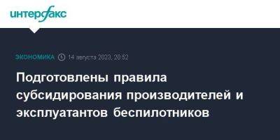 Подготовлены правила субсидирования производителей и эксплуатантов беспилотников - smartmoney.one - Москва - Россия