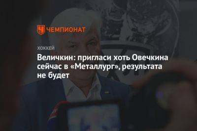 Величкин: пригласи хоть Овечкина сейчас в «Металлург», результата не будет - championat.com