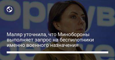 Анна Маляр - Маляр уточнила, что Минобороны выполняет запрос на беспилотники именно военного назначения - liga.net - Украина