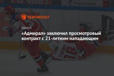 «Адмирал» заключил просмотровый контракт с 21-летним нападающим - championat.com - Россия - Астана