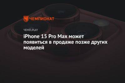 iPhone 15 Pro Max может появиться в продаже позже других моделей - championat.com