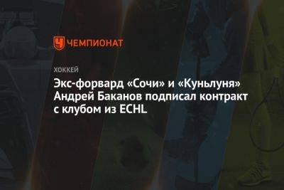 Экс-форвард «Сочи» и «Куньлуня» Андрей Баканов подписал контракт с клубом из ECHL - championat.com - Сочи
