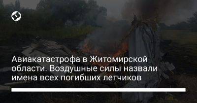 Авиакатастрофа в Житомирской области. Воздушные силы назвали имена всех погибших летчиков - liga.net - Россия - Украина - Киевская обл. - Житомирская обл. - Полтавская обл.