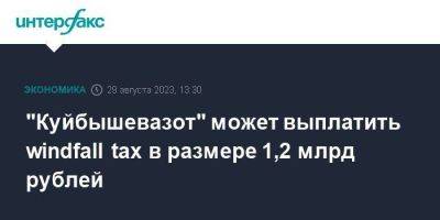 Владимир Путин - "Куйбышевазот" может выплатить windfall tax в размере 1,2 млрд рублей - smartmoney.one - Москва - Россия