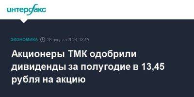 Акционеры ТМК одобрили дивиденды за полугодие в 13,45 рубля на акцию - smartmoney.one - Москва - Приморье край