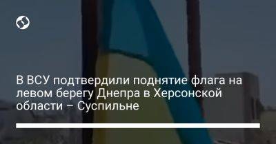 Наталья Гуменюк - В ВСУ подтвердили поднятие флага на левом берегу Днепра в Херсонской области – Суспильне - liga.net - Украина - Херсонская обл.