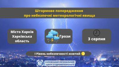 Грозы в ближайшее время — и до конца суток в Харьковской области - objectiv.tv - Харьковская обл. - Харьков