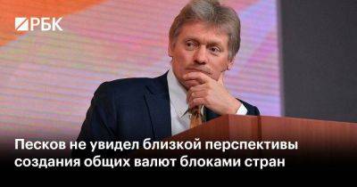 Дмитрий Песков - Песков не увидел близкой перспективы создания общих валют блоками стран - smartmoney.one - Россия - Китай - Бразилия - Индия - Юар - Йоханнесбург