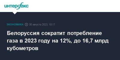 Виктор Каранкевич - Белоруссия сократит потребление газа в 2023 году на 12%, до 16,7 млрд кубометров - smartmoney.one - Москва - Белоруссия