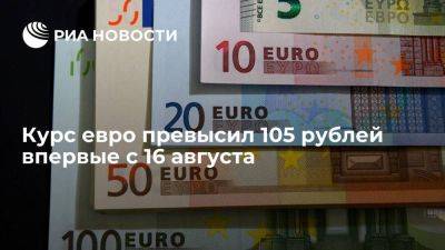 Курс евро на Московской бирже превысил 105 рублей впервые с 16 августа - smartmoney.one