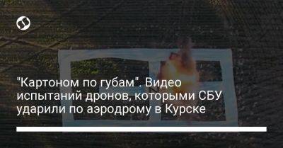 Юрий Бутусов - "Картоном по губам". Видео испытаний дронов, которыми СБУ ударили по аэродрому в Курске - liga.net - Украина - Курск