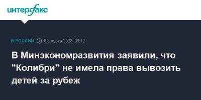 В Минэкономразвития заявили, что "Колибри" не имела права вывозить детей за рубеж - smartmoney.one - Москва - Россия - Турция