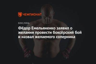 Федор Емельяненко - Фёдор Емельяненко заявил о желании провести боксёрский бой и назвал желаемого соперника - championat.com - Россия