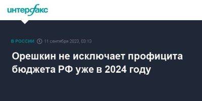 Максим Орешкин - Михаил Мишустин - Орешкин не исключает профицита бюджета РФ уже в 2024 году - smartmoney.one - Москва - Россия