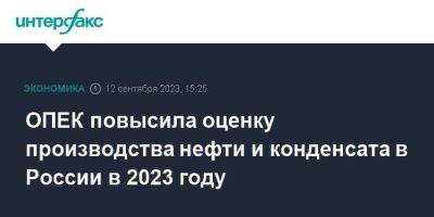 ОПЕК повысила оценку производства нефти и конденсата в России в 2023 году - smartmoney.one - Москва - Россия