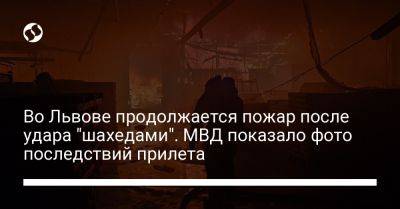 Во Львове продолжается пожар после удара "шахедами". МВД показало фото последствий прилета - liga.net - Украина - Львов - Кривой Рог