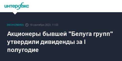 Акционеры бывшей "Белуга групп" утвердили дивиденды за I полугодие - smartmoney.one - Москва - Россия