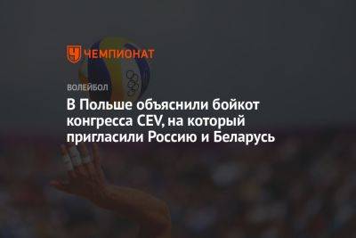 В Польше объяснили бойкот конгресса CEV, на который пригласили Россию и Беларусь - championat.com - Россия - Украина - Белоруссия - Эстония - Польша - Литва - Латвия