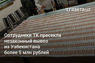 Сотрудники ТК пресекли незаконный вывоз из Узбекистана более 5 млн рублей - gazeta.uz - Казахстан - Узбекистан