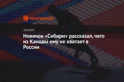 Дмитрий Сторожев - Новичок «Сибири» рассказал, чего из Канады ему не хватает в России - championat.com - Россия - Новосибирск - Канада