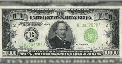 Авраам Линкольн - Времен Великой депрессии: в США за рекордную сумму продали 10-тысячную банкноту (фото) - focus.ua - США - Украина