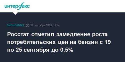 Росстат отметил замедление роста потребительских цен на бензин с 19 по 25 сентября до 0,5% - smartmoney.one - Москва - Россия