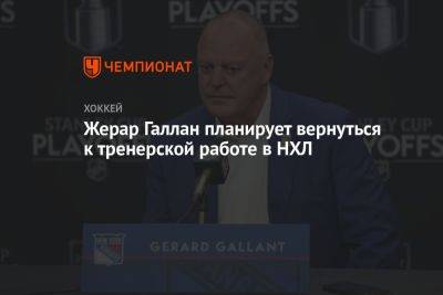 Пьер Лебрюн - Жерар Галлан - Жерар Галлан планирует вернуться к тренерской работе в НХЛ - championat.com - Нью-Йорк - шт.Флорида - шт.Нью-Джерси - Нью-Йорк