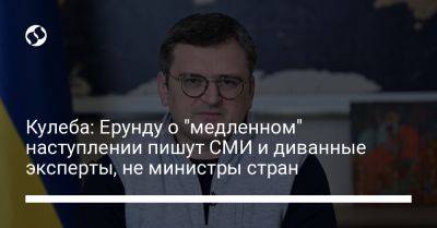 Дмитрий Кулеба - Кулеба: Ерунду о "медленном" наступлении пишут СМИ и диванные эксперты, не министры стран - liga.net - Украина