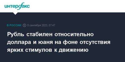 Рубль стабилен относительно доллара и юаня на фоне отсутствия ярких стимулов к движению - smartmoney.one - Москва - США - Лондон