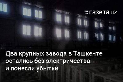 Два крупных завода в Ташкенте остались без электричества и понесли убытки - gazeta.uz - Узбекистан - Ташкент