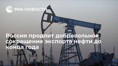 Александр Новак - Новак: РФ продлит сокращение экспорта нефти на 300 тыс баррелей до конца года - smartmoney.one - Россия