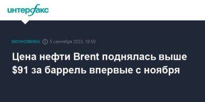 Александр Новак - Цена нефти Brent поднялась выше $91 за баррель впервые с ноября - smartmoney.one - Москва - Россия - Лондон - Саудовская Аравия