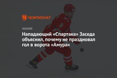 Нападающий «Спартака» Заседа объяснил, почему не праздновал гол в ворота «Амура» - championat.com - Хабаровск