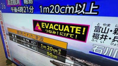 Япония - Срочная новость. Япония объявила предупреждение о цунами после серии сильных землетрясений - ru.euronews.com - Япония