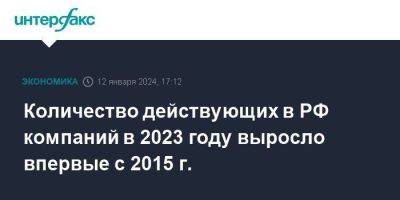 Количество действующих в РФ компаний в 2023 году выросло впервые с 2015 г. - smartmoney.one - Москва - Россия