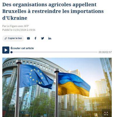 Фермеры ЕС выступили против Украины - obzor.lt - Украина - Брюссель - Протесты - Ес