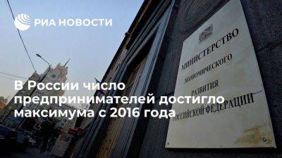 Минэкономразвития: число предпринимателей в РФ достигло максимума с 2016 года - smartmoney.one - Россия