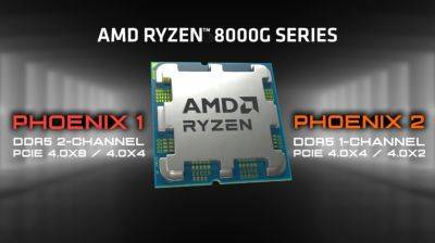 В APU AMD Ryzen 8000G Phoenix 2 вдвое урезали количество линий PCIe 4.0 для видеокарт и накопителей по сравнению с Phoenix 1 - itc.ua - Украина