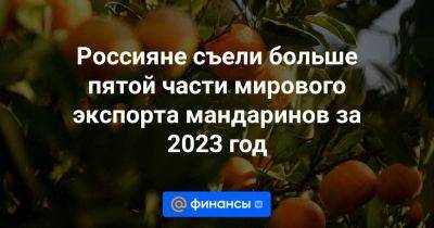 Россияне съели больше пятой части мирового экспорта мандаринов за 2023 год - smartmoney.one - Россия - США - Франция - Россияне