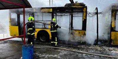 В Киеве на Троещине прямо на остановке сгорел троллейбус. Причиной пожара мог стать поджог - nv.ua - Украина - Киев