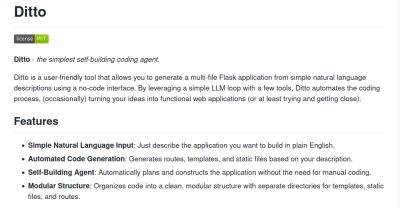 denis19 - Представлен Ditto — открытый генератор исходного кода приложений во Flask по текстовому запросу - habr.com