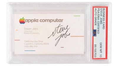 Стив Джобс - Визитку с подписью Стива Джобса продали на аукционе за $180 тысяч - gagadget.com - Бостон - шт. Калифорния