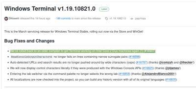 denis19 - В Microsoft откатили обновление Windows Terminal из-за проблемы с запуском на ПК со старыми процессорами - habr.com - Microsoft