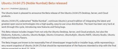 denis19 - Canonical представила бета-выпуск Ubuntu 24.04 LTS Noble Numbat - habr.com