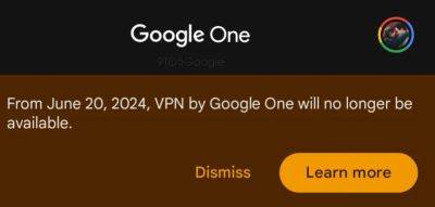 denis19 - Google сообщила об отключении с 20 июня 2024 года опции VPN в сервисе One - habr.com